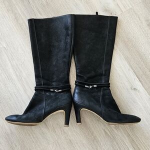 Ecco Black Heeled Women's Boots (Sz 39)